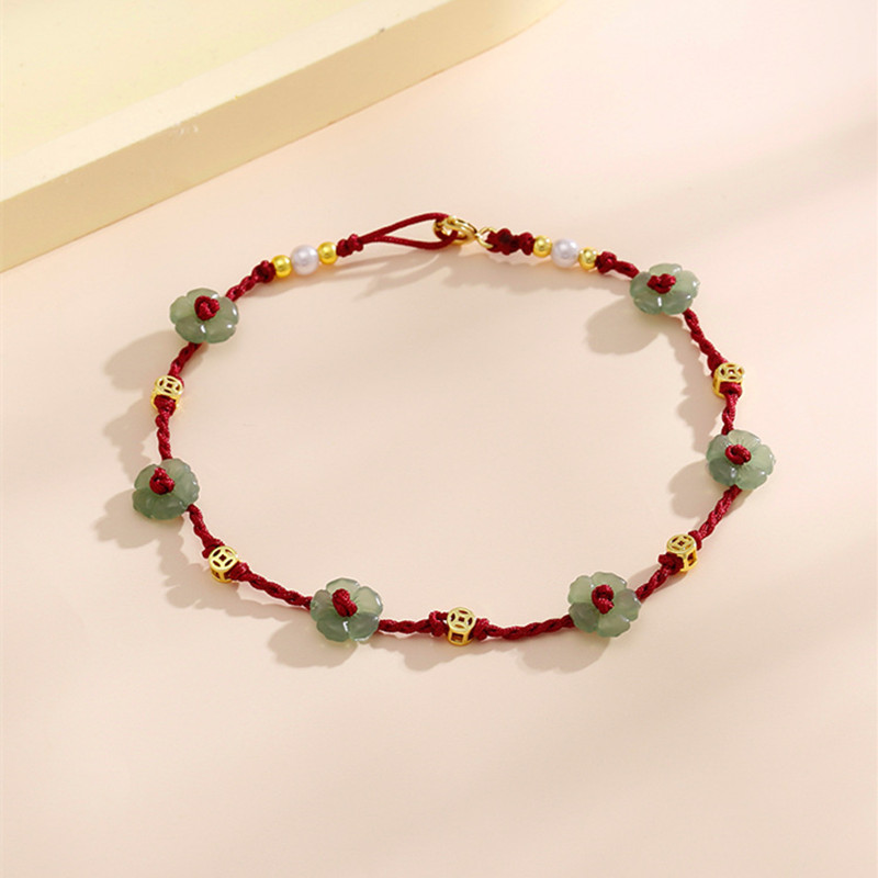 패션 손으로 땋은 팔찌, 행운의 꽃 동전, 진주 뱅글, - Ethnic Fashion Co In 리뷰 및 가격