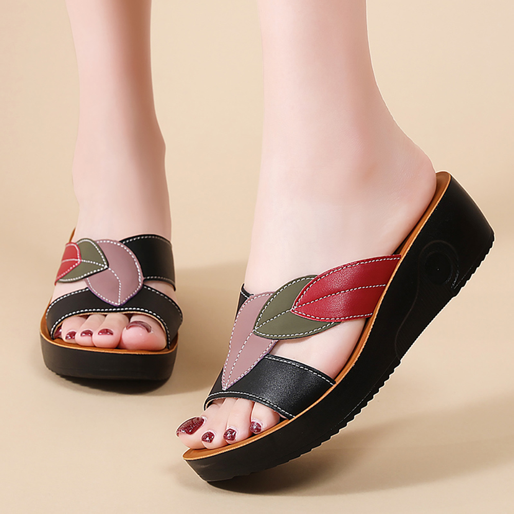 여성용 두꺼운 밑창 웨지 스니커즈, 샌들, 슬리퍼, 여 - Ethnic Modern Fashion 리뷰 및 가격