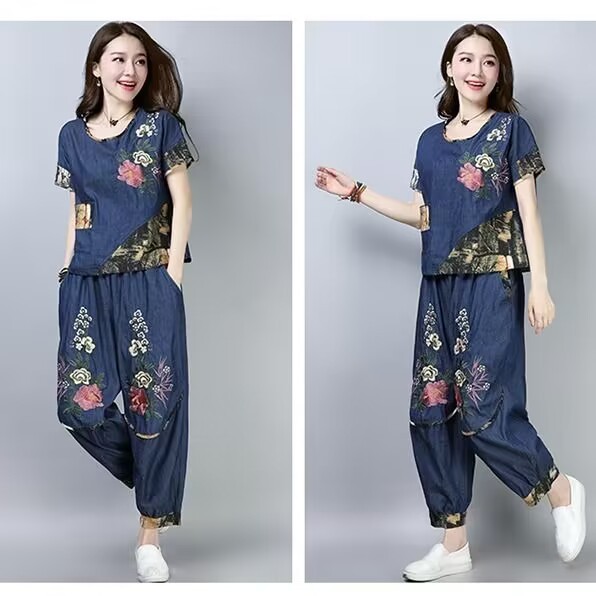 에스닉 스타일 플러스 사이즈 여성 정장 여름 신상 스플 - New Ethnic Fashion 리뷰 및 가격